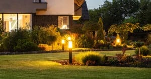 Chicago landscape lighting backyard