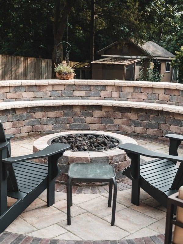 Fire pit installation in West Chicago, IL