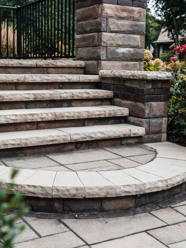 Outdoor steps on yard